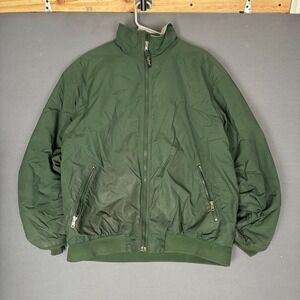 L.L Bean Men's Green Warm Up Fleece Lined Nylon Jacket Size Large